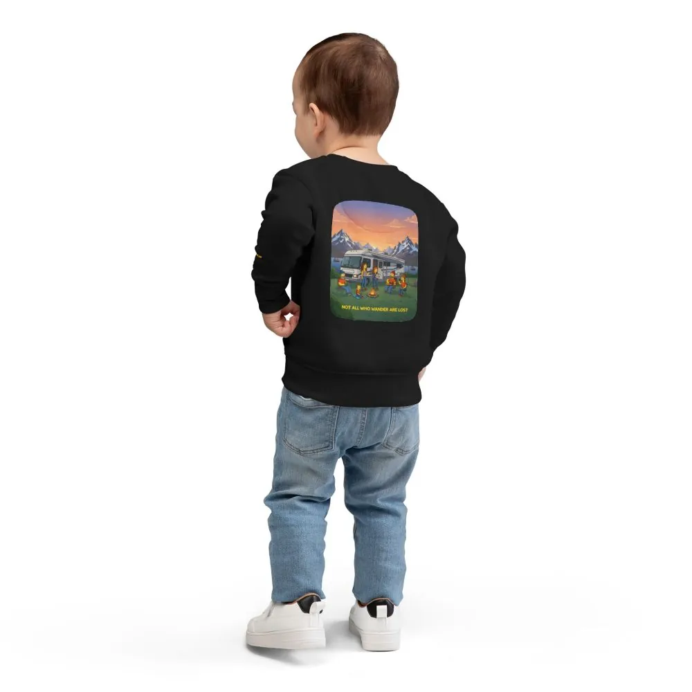 661140276244706727_2048.jpeg Toddler Sweatshirt - "Not All Who Wander Are Lost" (Design Sitcom-Line)