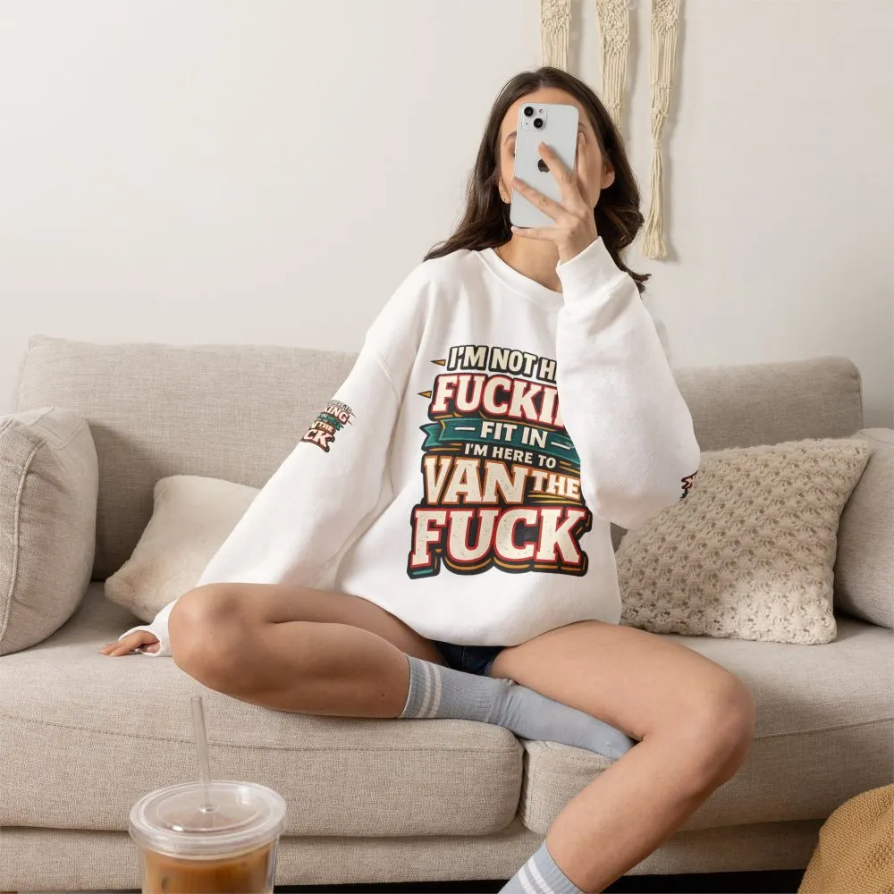 Unisex Heavy Blend™ Crewneck Sweatshirt — "I´m Not Here To Fucking Fit In" Design F**K-Line