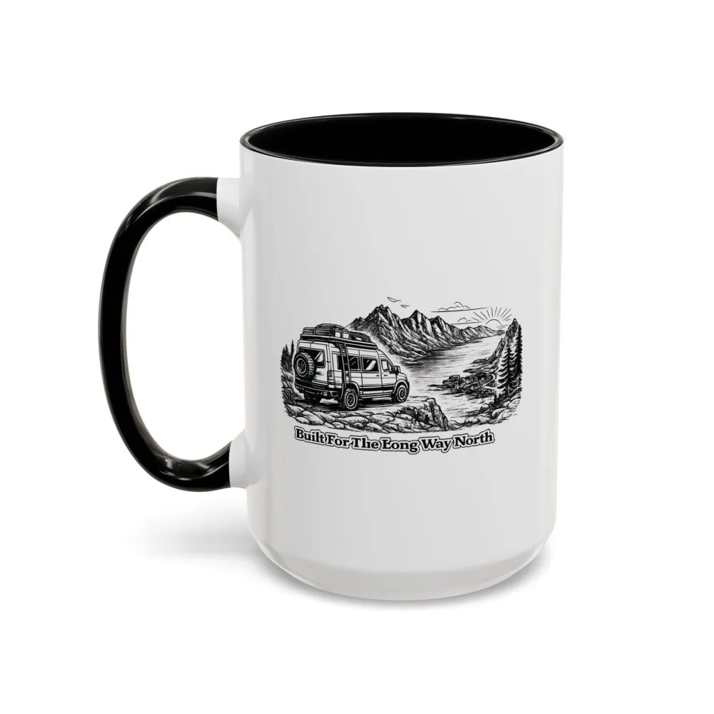 Accent Coffee Mug (11, 15oz) — "Built For The Long Way North" Design Minimal-Line