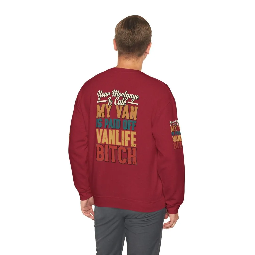 Unisex Heavy Blend™ Crewneck Sweatshirt — "Your Mortgage Is Cute" Design F**K-Line