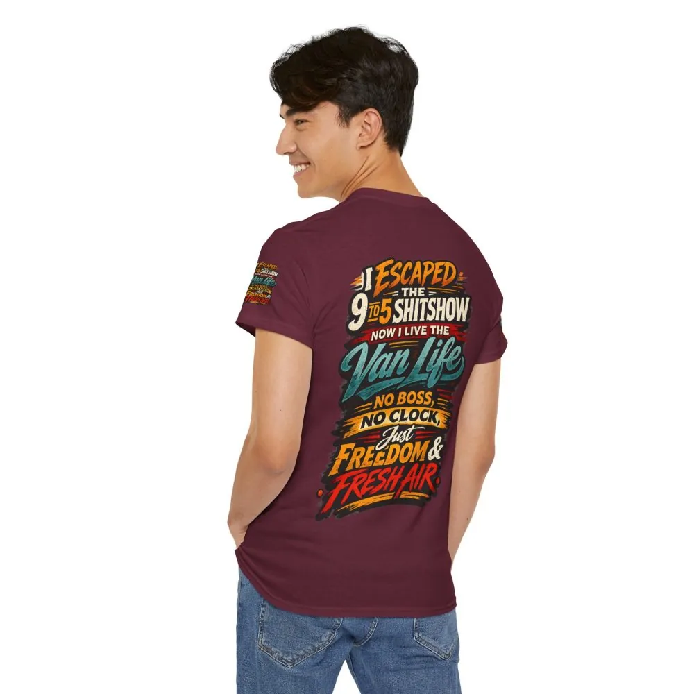 6638951075350031517_2048.jpeg Unisex Heavy Cotton Tee — "I Escaped The 9 To 5" Design F**K-Line