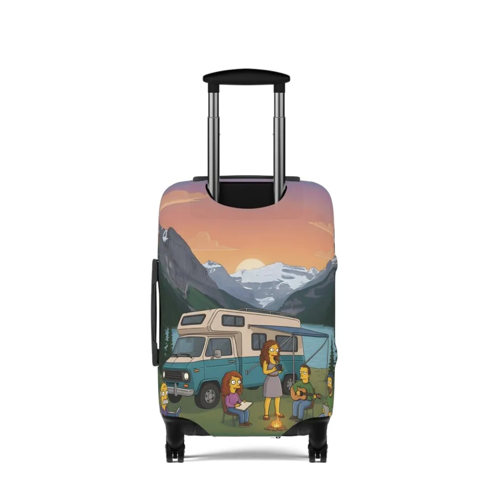 Luggage Cover — Adventure Camper Sketch Travel Suitcase(Design Sitcom-Line)