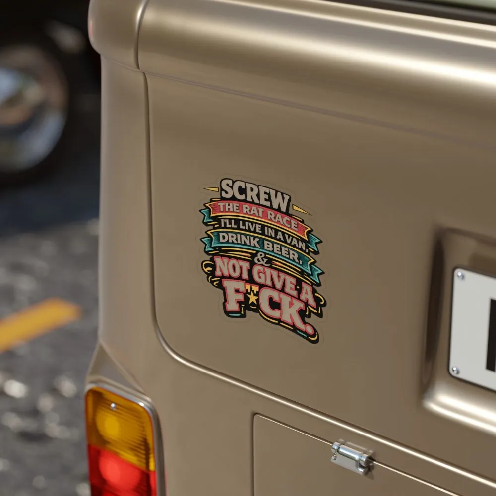 6657299604568377626_2048.jpeg Transparent Outdoor Stickers – "Screw The Rat Race" Design F**K-Line