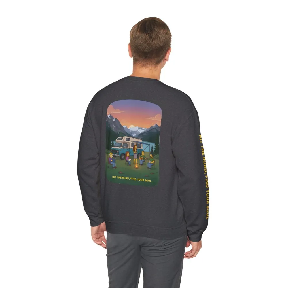 Unisex Heavy Blend™ Crewneck Sweatshirt — "Hit The Road-Find Your Soul" Design Sitcom-Line