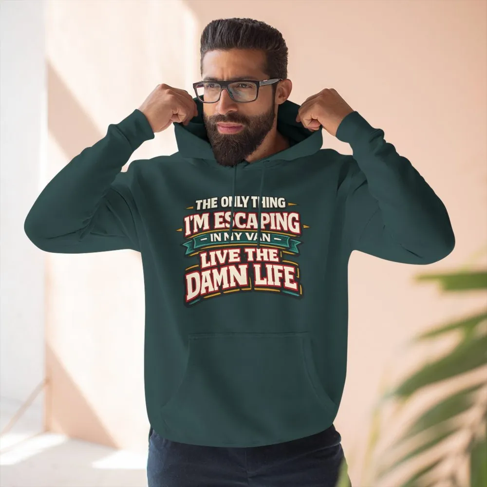 Three-Panel Fleece Hoodie - "The Only Thing I´m Escaping" Design F**K-Line