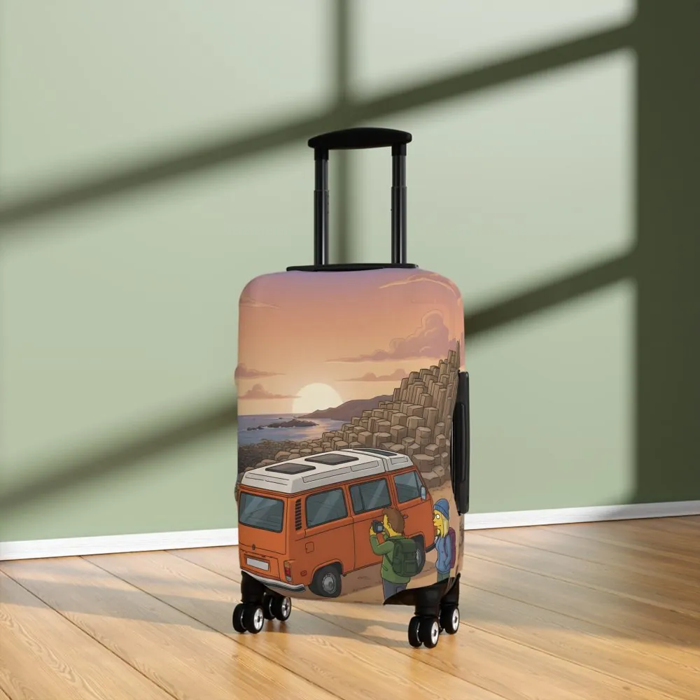 Luggage Cover — Adventure Camper Sketch Travel Suitcase(Design Sitcom-Line)