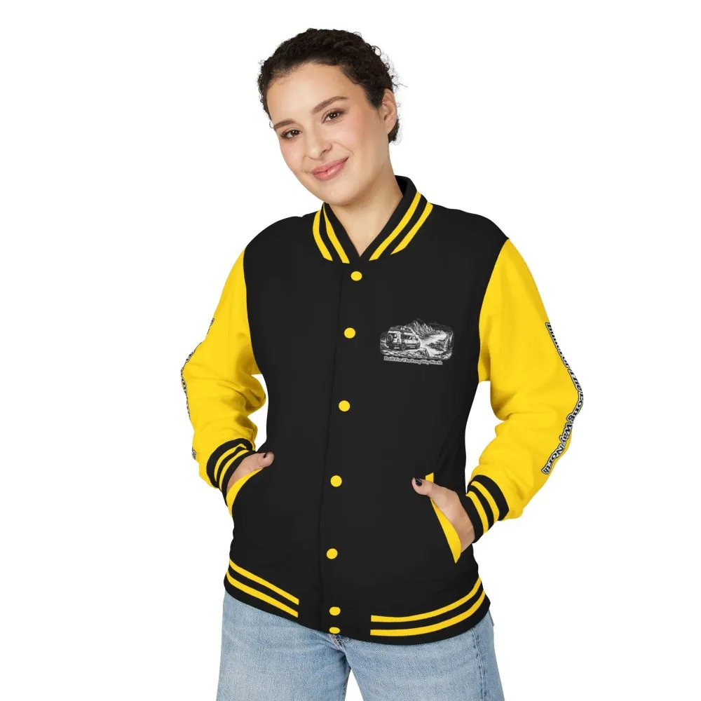 Unisex Heavyweight Letterman Jacket — "Built For The Long Way North" Travel Varsity Coat