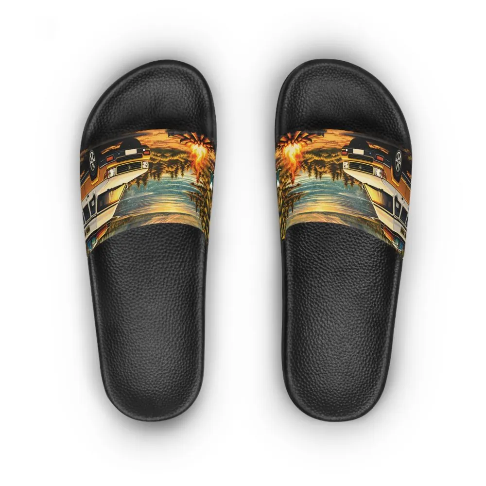 Women's Slide Sandals - Orange Camper Slides (Scenic-Line)