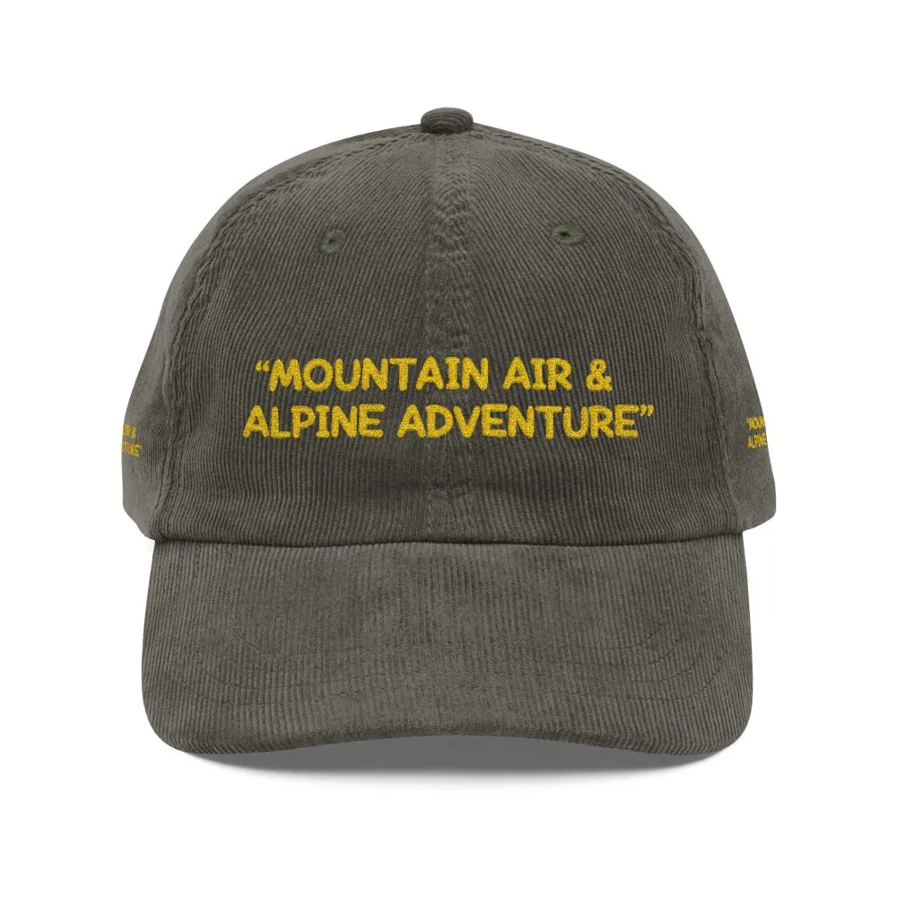6708266410536097673_2048.jpeg Vintage Corduroy Cap (Embroidery) — "Mountain Air & Alpine Adventure" Embroidered Hat