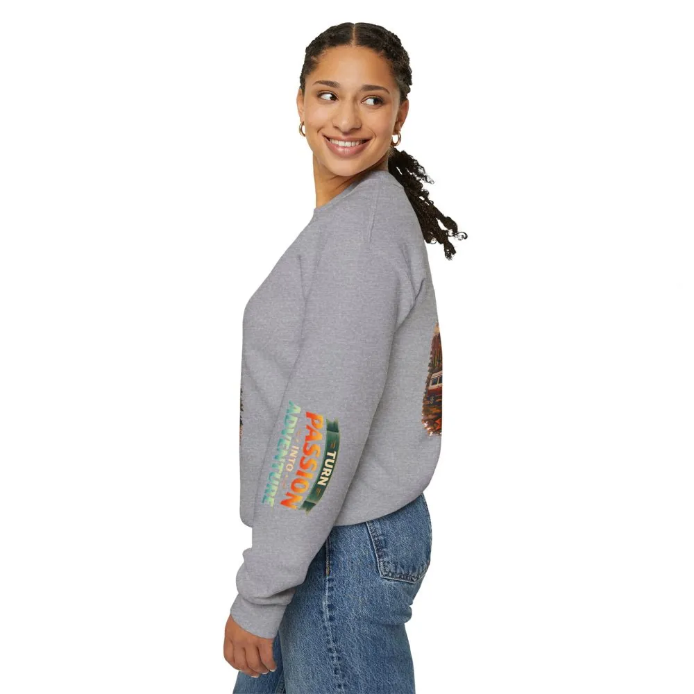 6711055367614722126_2048.jpeg Unisex Heavy Blend™ Crewneck Sweatshirt — "Turn Passion Into Adventure" Design Scenic-Line