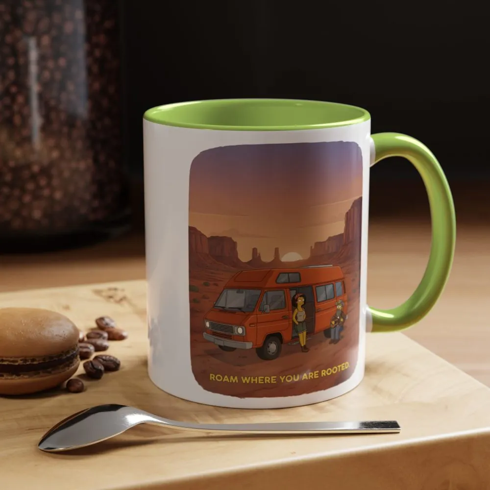 6712699889971338076_2048.jpeg Accent Coffee Mug (11, 15oz) — "Roam Where You Are Rooted" Design Sitcom-Line