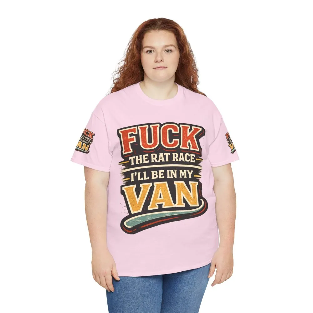 Unisex Heavy Cotton Tee — "Fuck The Rat Race" Design F**K-Line