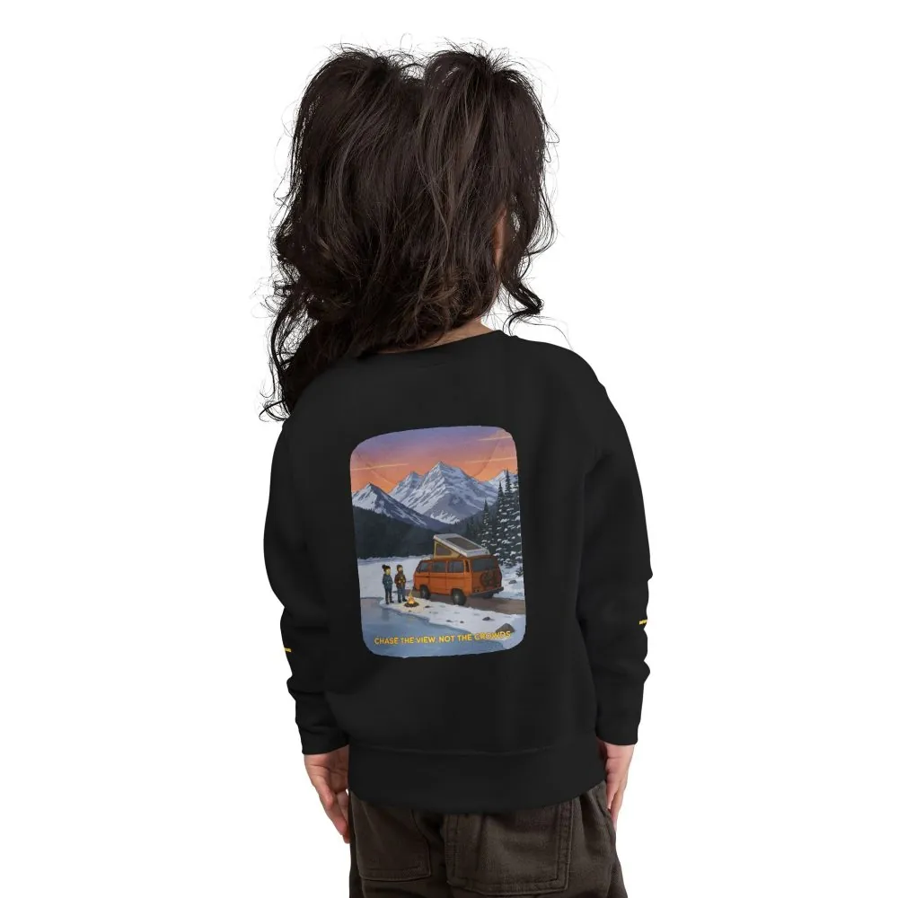 Toddler Sweatshirt - "Chase The Views-Not The Crowds" (Design Sitcom-Line)