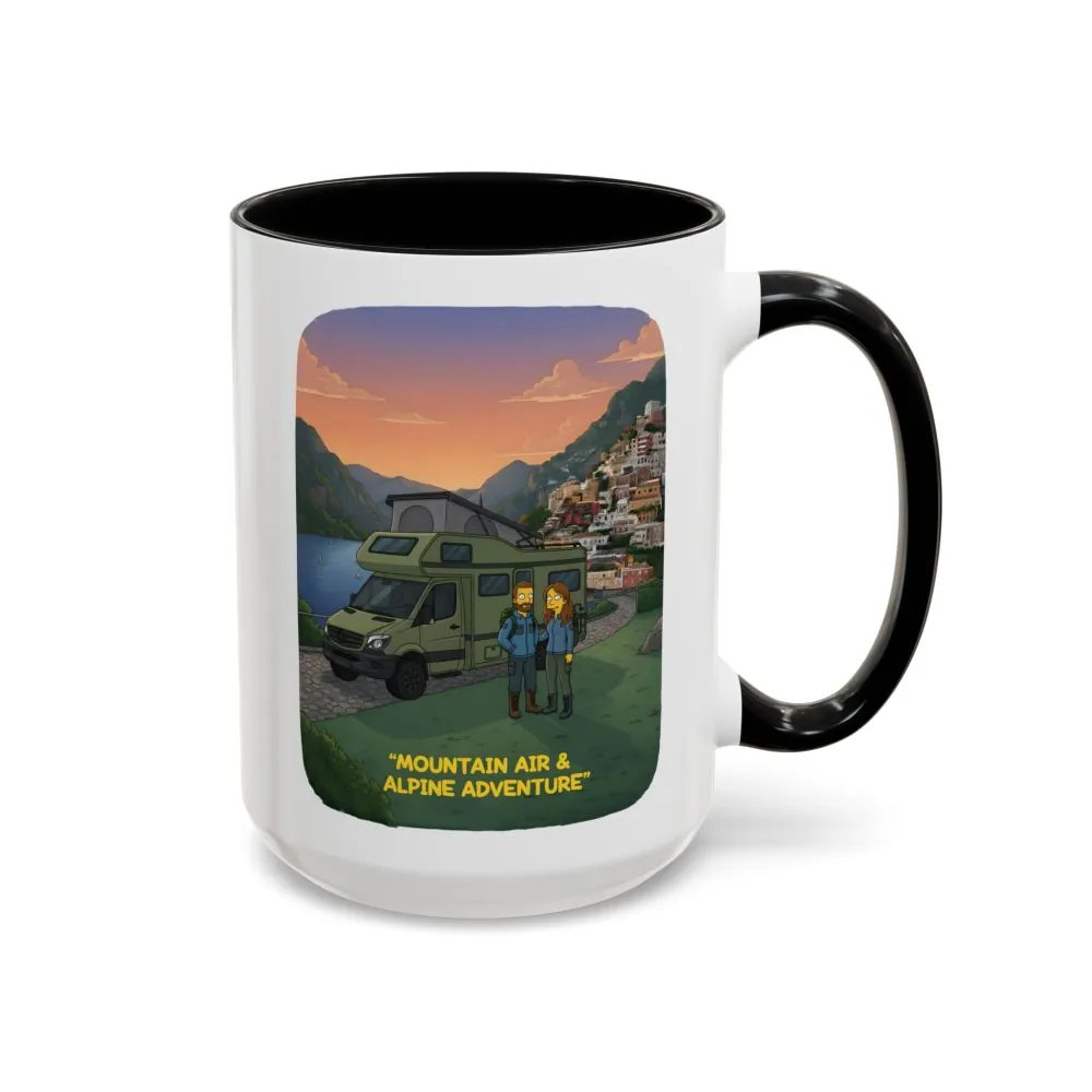 Accent Coffee Mug (11, 15oz) — "Mountain Air And Alpine Adventure"" Design Sitcom-Line