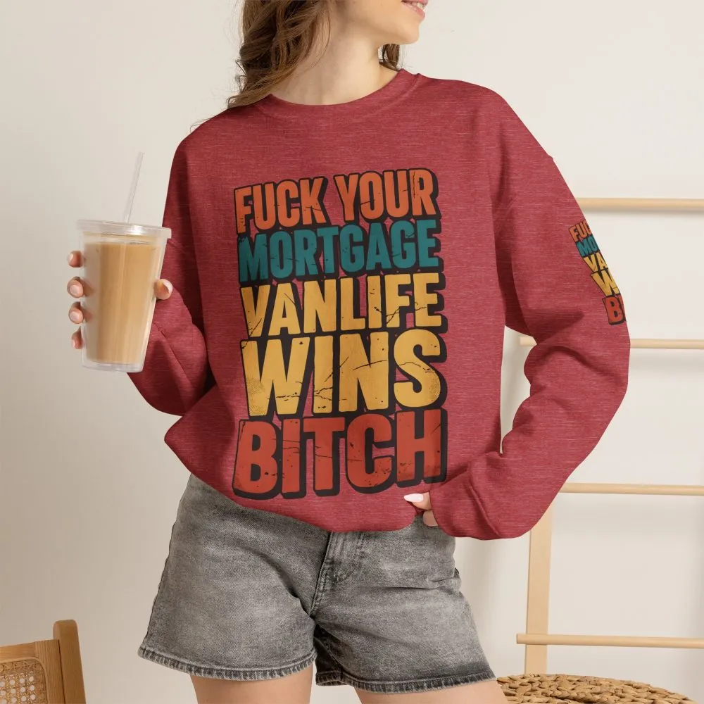 Unisex Heavy Blend™ Crewneck Sweatshirt — "Fuck Your Mortgage" Design F**K-Line