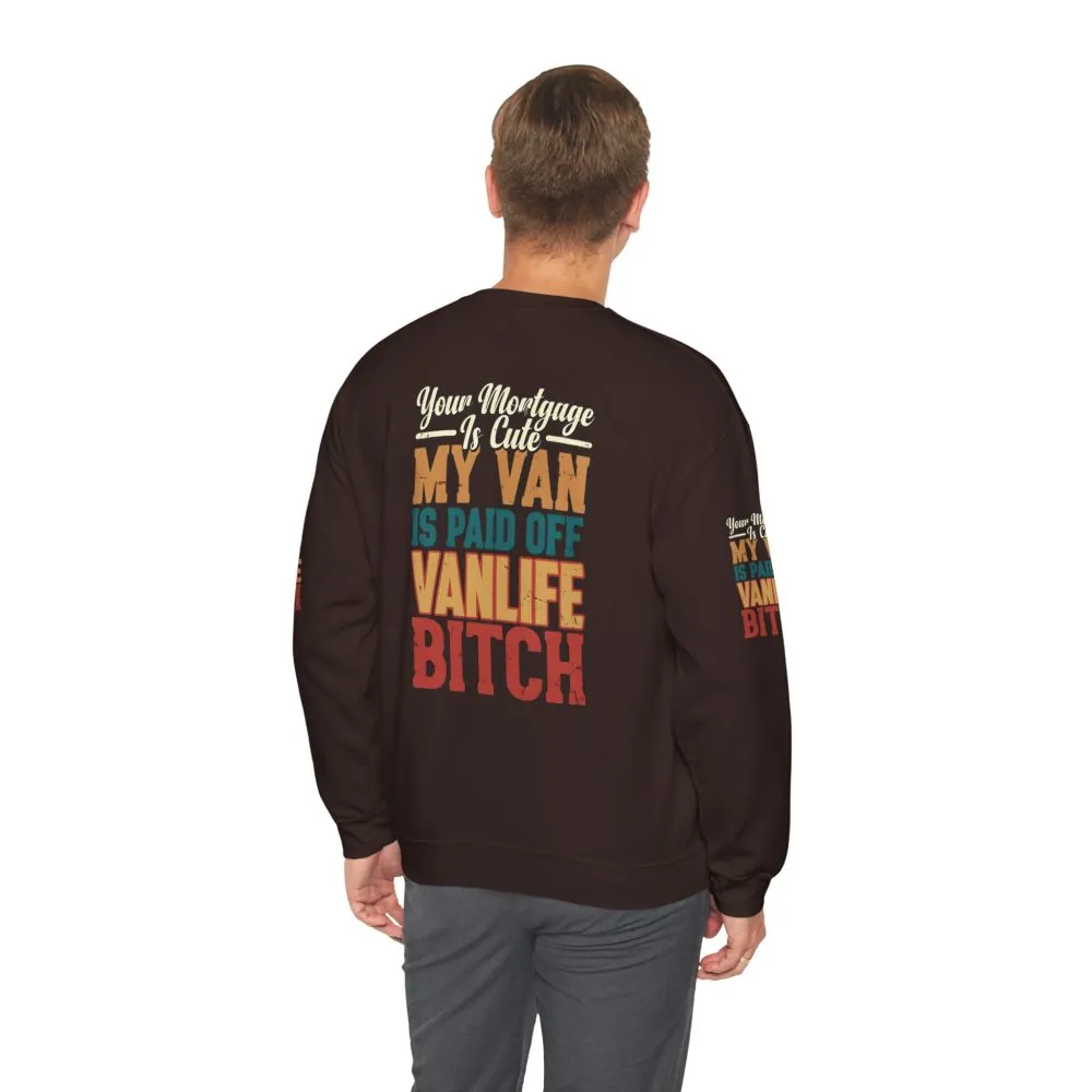 Unisex Heavy Blend™ Crewneck Sweatshirt — "Your Mortgage Is Cute" Design F**K-Line