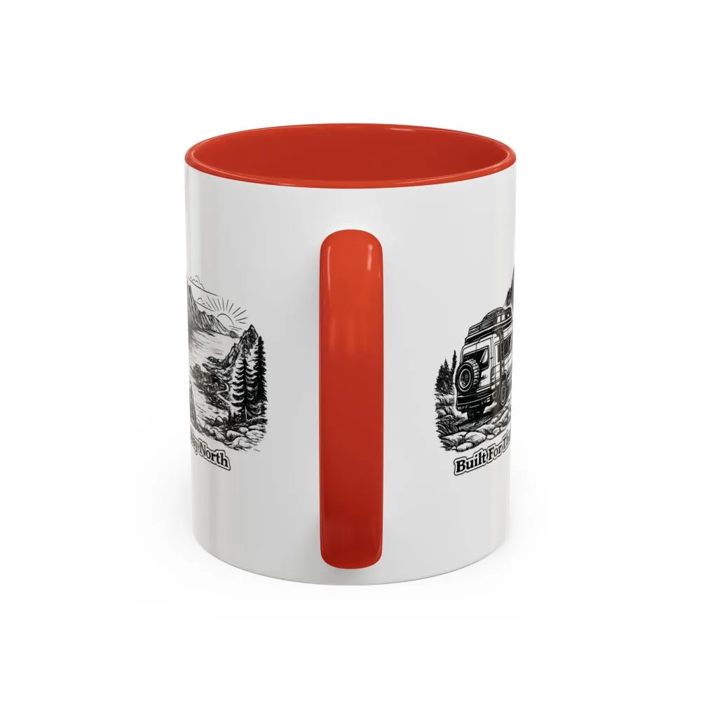 Accent Coffee Mug (11, 15oz) — "Built For The Long Way North" Design Minimal-Line