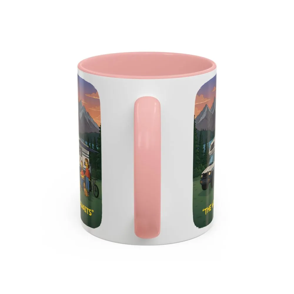Accent Coffee Mug (11, 15oz) — "The World Awaits" Design Sitcom-Line