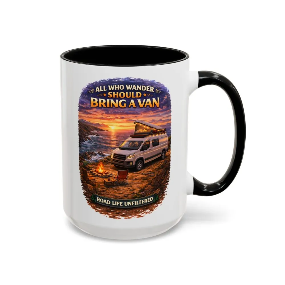 6785376892570205464_2048.jpeg Accent Coffee Mug (11, 15oz) — "All Who wander Should Bring A Van" Design Scenic-Line