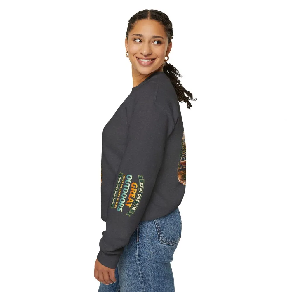 6786927744759584016_2048.jpeg Unisex Heavy Blend™ Crewneck Sweatshirt — "Explore The Great Outdoors" Design Scenic-Line