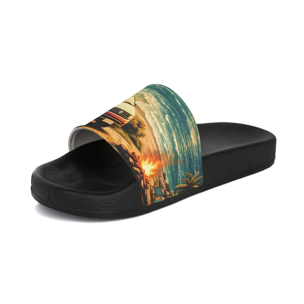 Women's Slide Sandals - Red Camper Slides (Scenic-Line)