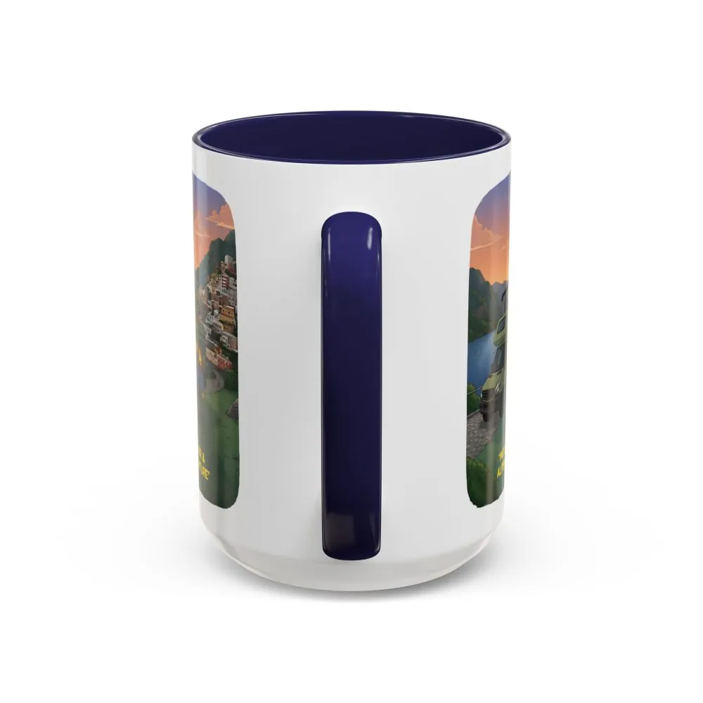 Accent Coffee Mug (11, 15oz) — "Mountain Air And Alpine Adventure"" Design Sitcom-Line