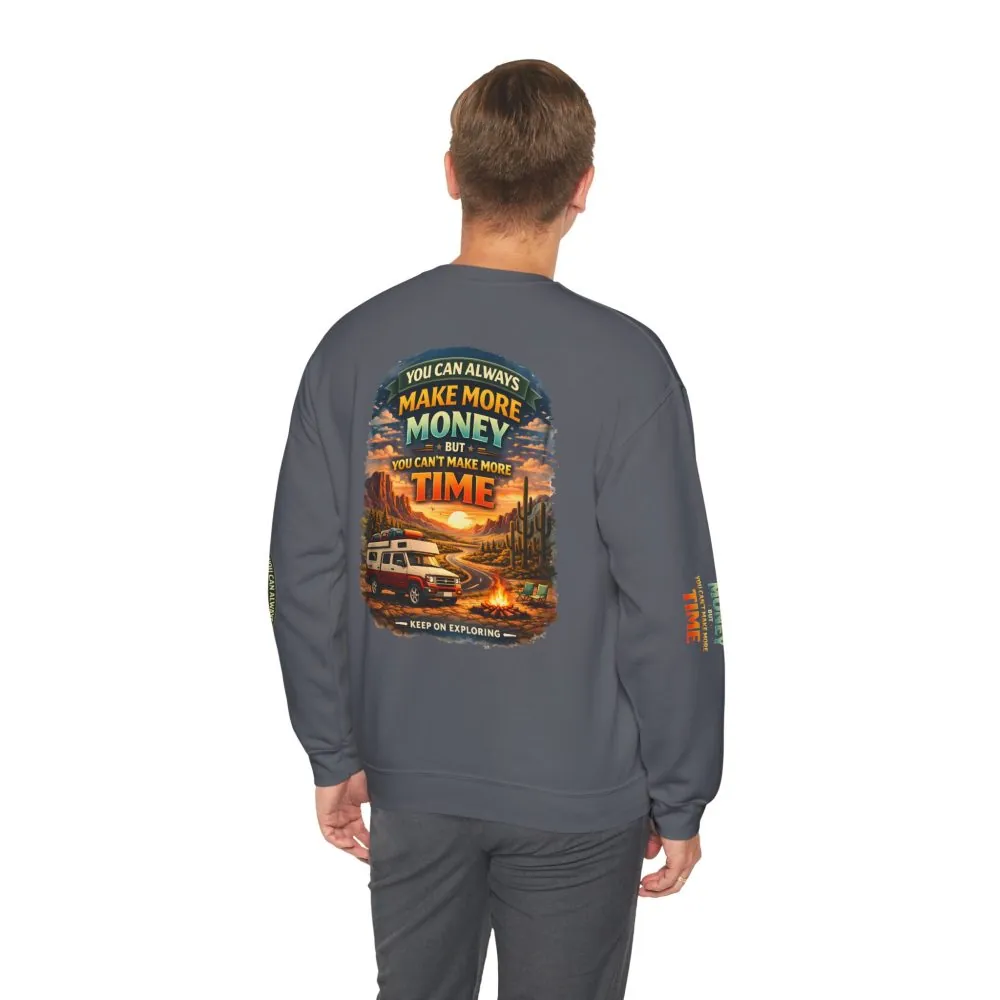 Unisex Heavy Blend™ Crewneck Sweatshirt — "You Can Always Make More Money" Design Scenic-Line
