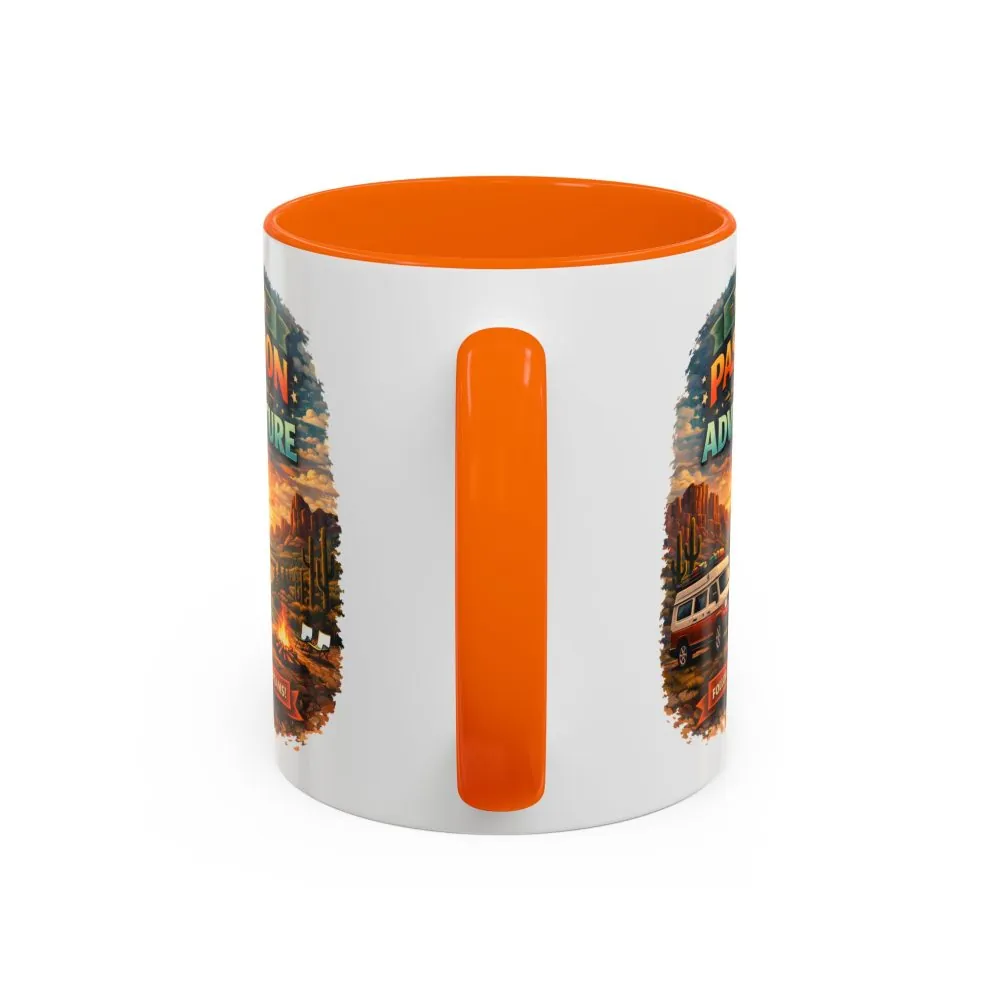 Accent Coffee Mug (11, 15oz) — "Turn Passion Into Adventure" Design Scenic-Line