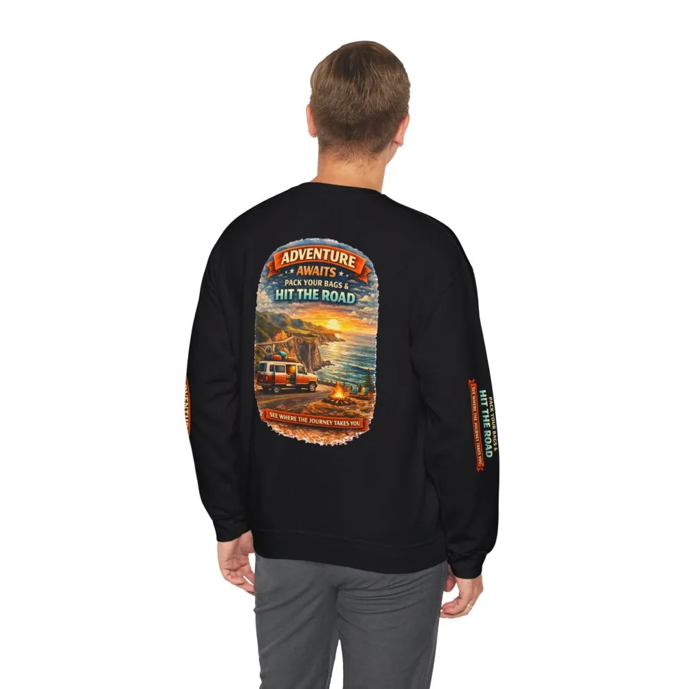 6810716224187323631_2048.jpeg Unisex Heavy Blend™ Crewneck Sweatshirt — "Adventure Awaits-Pack Your Bags" Design Scenic-Line