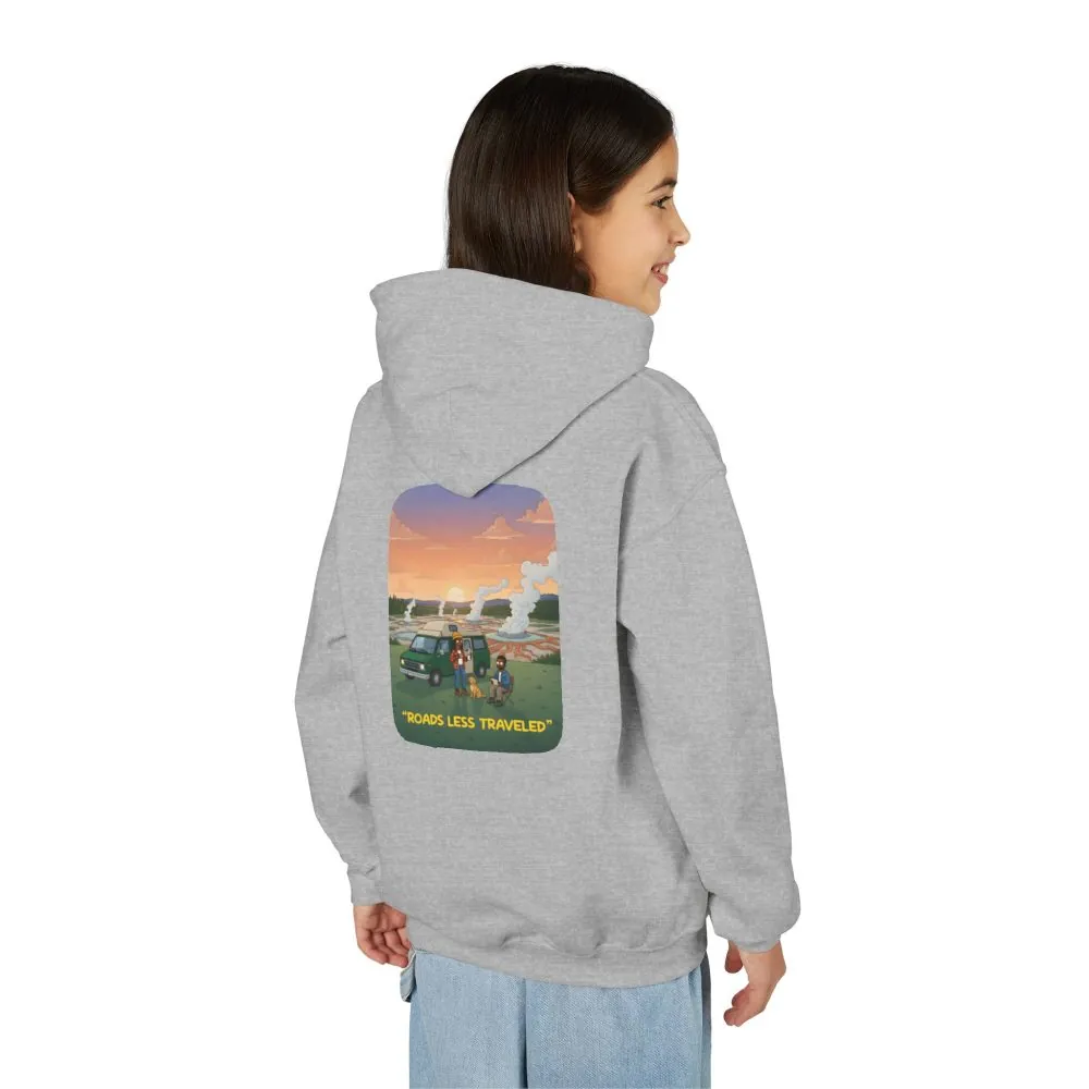 Youth Hoodie(Gildan) – "Roads Less Traveled" (Design Sitcom-Line)