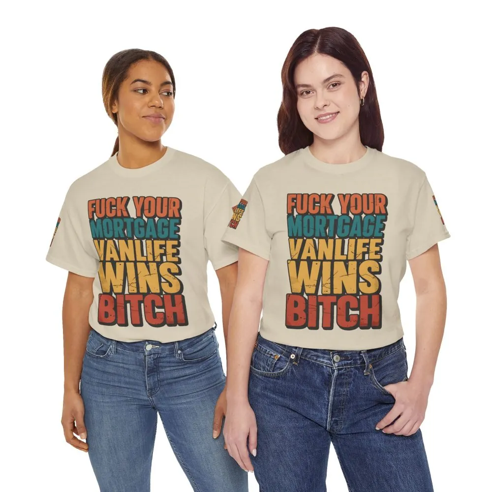 Unisex Heavy Cotton Tee — "Fuck Your Mortgage" Design F**K-Line