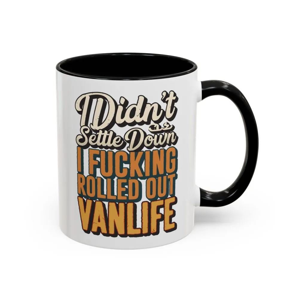 Accent Coffee Mug (11, 15oz) — "Dind´t Settle Down" Design F**K-Line
