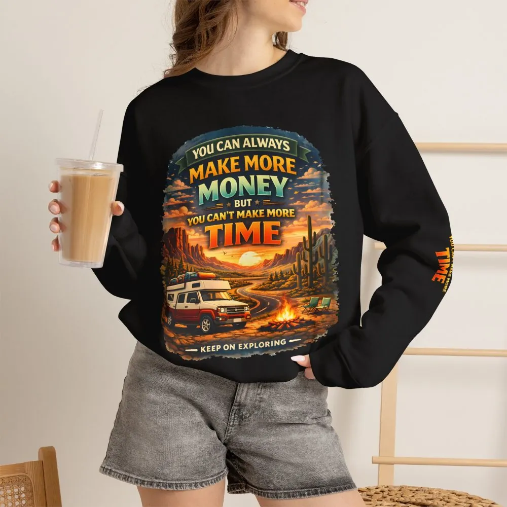 Unisex Heavy Blend™ Crewneck Sweatshirt — "You Can Always Make More Money" Design Scenic-Line