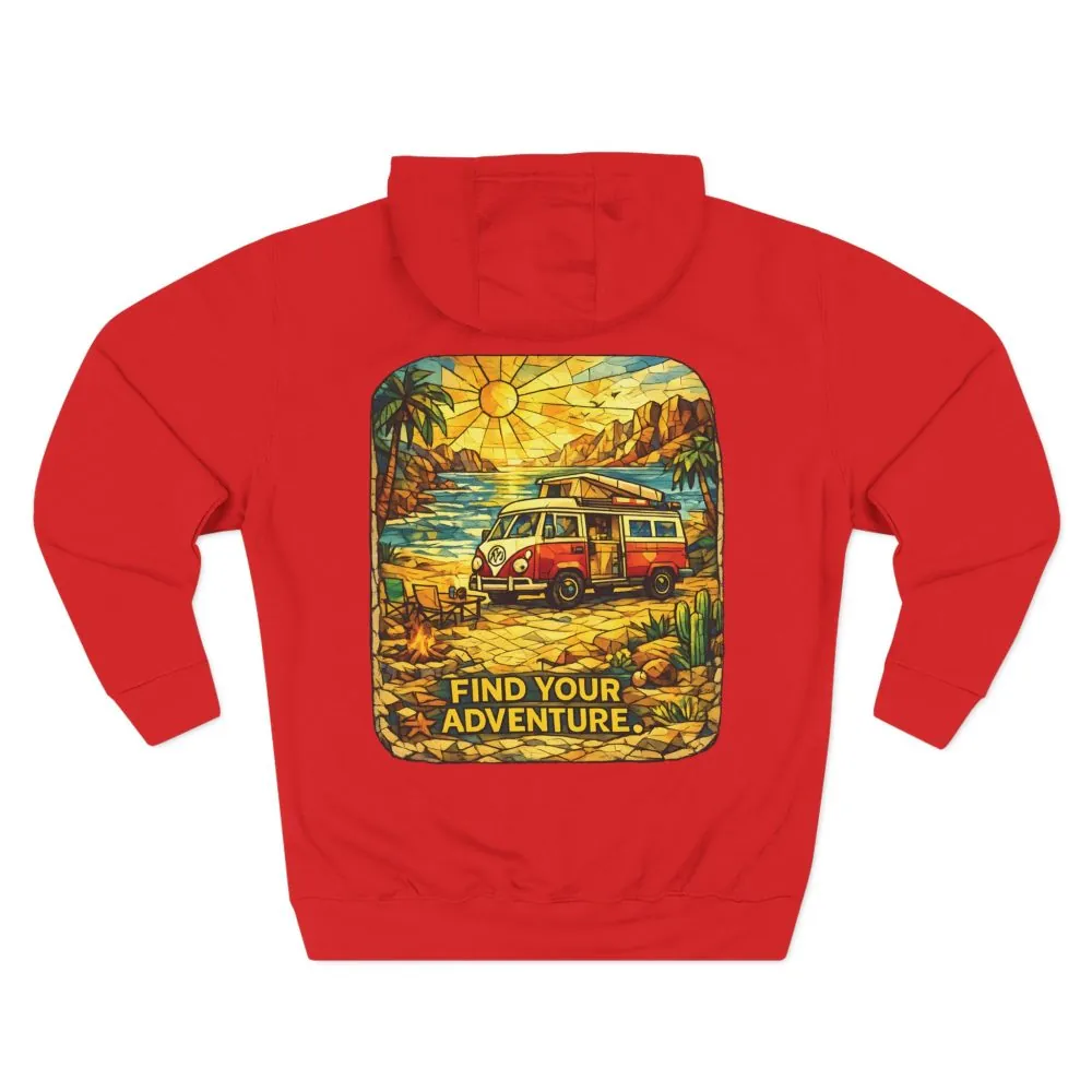 6869973172828804875_2048.jpeg Three-Panel Fleece Hoodie - ""Find Your Adventure"" Design Cubic-Line