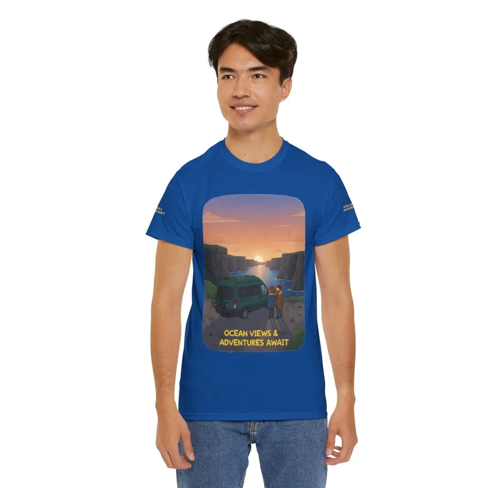 6871837690495584643_2048.jpeg Unisex Heavy Cotton Tee — "Ocean Views-Adventures Awaits" Design Sitcom-Line