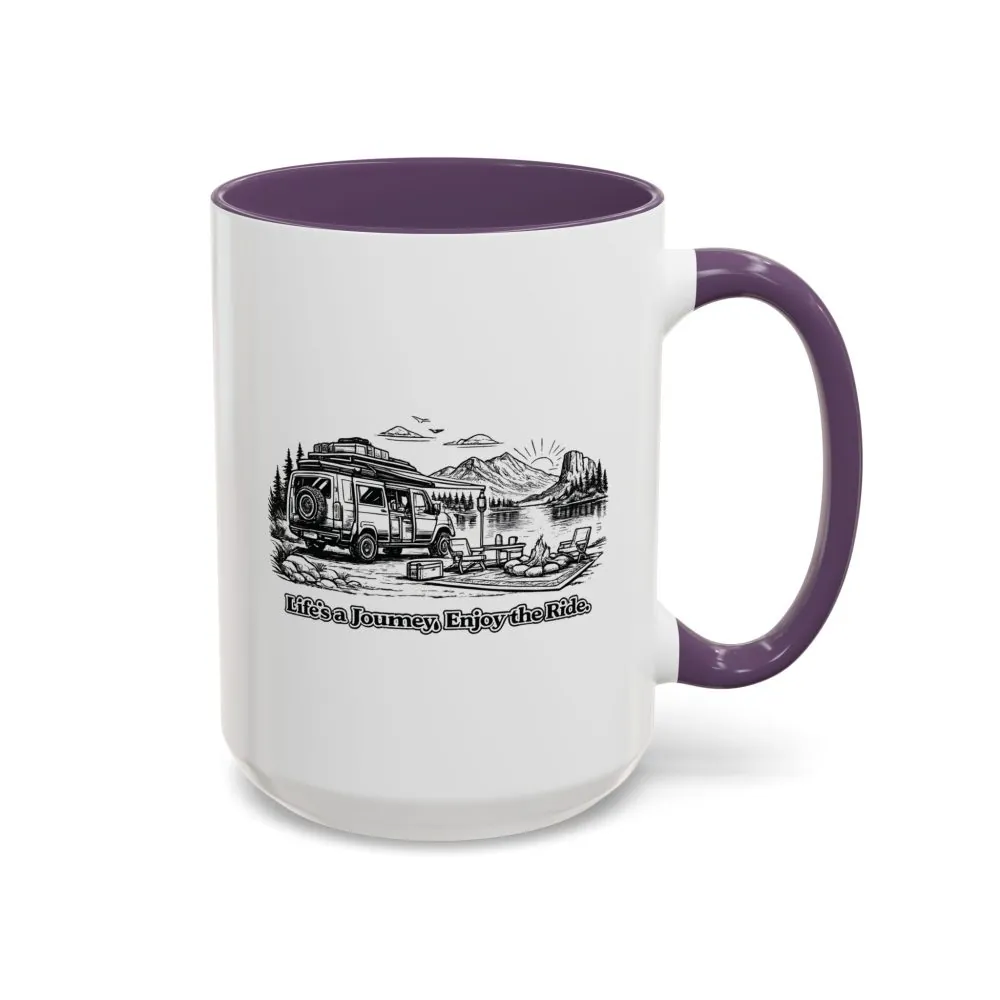 6874882099018951356_2048.jpeg Accent Coffee Mug (11, 15oz) — "Lifes A Journey,Enjoy The Ride" Design Minimal-Line