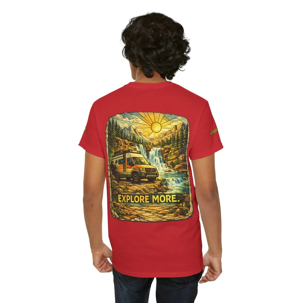 Unisex Heavy Cotton Tee — "Explore More" Design Cubic-Line