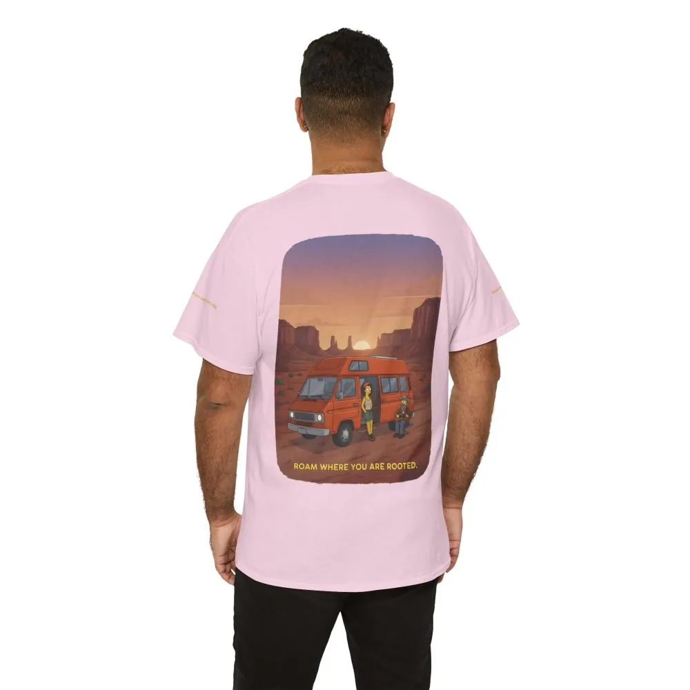 Unisex Heavy Cotton Tee — "Roam Where You Are Rooted" Design Sitcom-Line