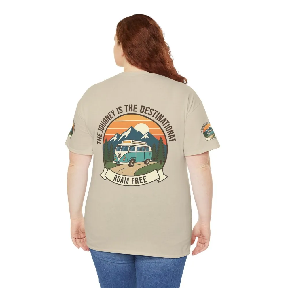 6902788879928427917_2048.jpeg Unisex Heavy Cotton Tee — "The Journey Is The Destination" Roam Free Travel Shirt