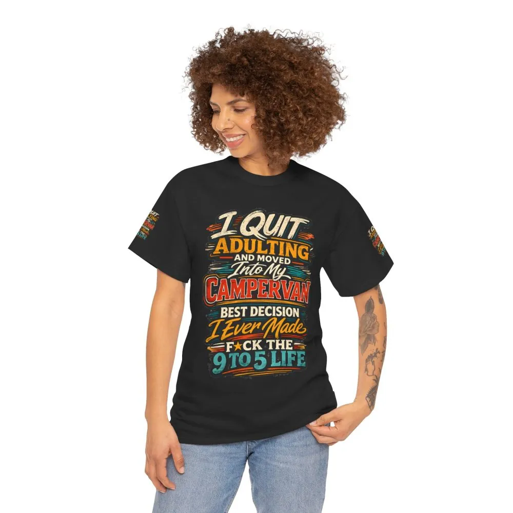 Unisex Heavy Cotton Tee — "I Quit Adulting" Design F**K-Line