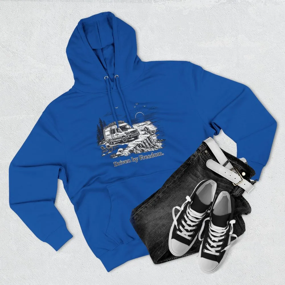 6920242111862879124_2048.jpeg Three-Panel Fleece Hoodie - "Driven By Freedom" Design Minimal-Line