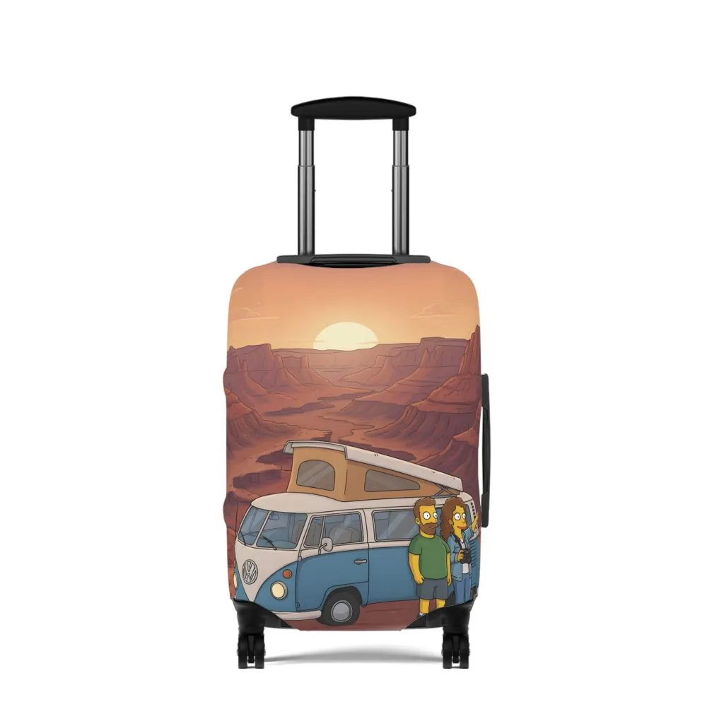 Luggage Cover — Adventure Camper Sketch Travel Suitcase(Design Sitcom-Line)