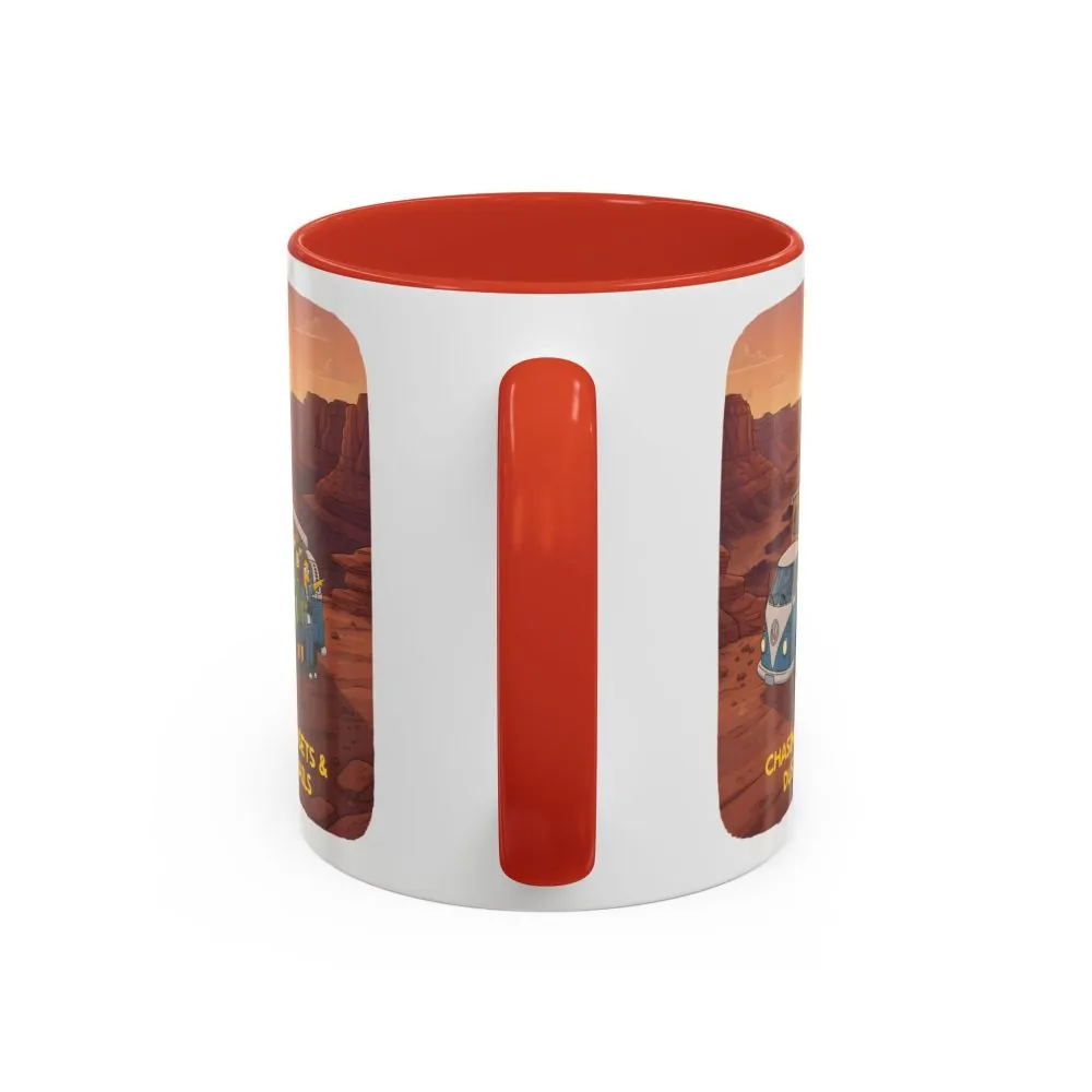 6929421792785320138_2048.jpeg Accent Coffee Mug (11, 15oz) — "Chasing Sunsets And Dusty Trails" Design Sitcom-Line