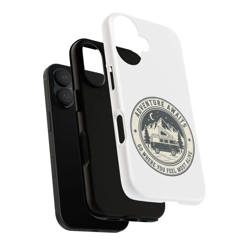 Phone Case — "Adventure Awaits-Go Where You Feel Most Alive" Camper Van Design