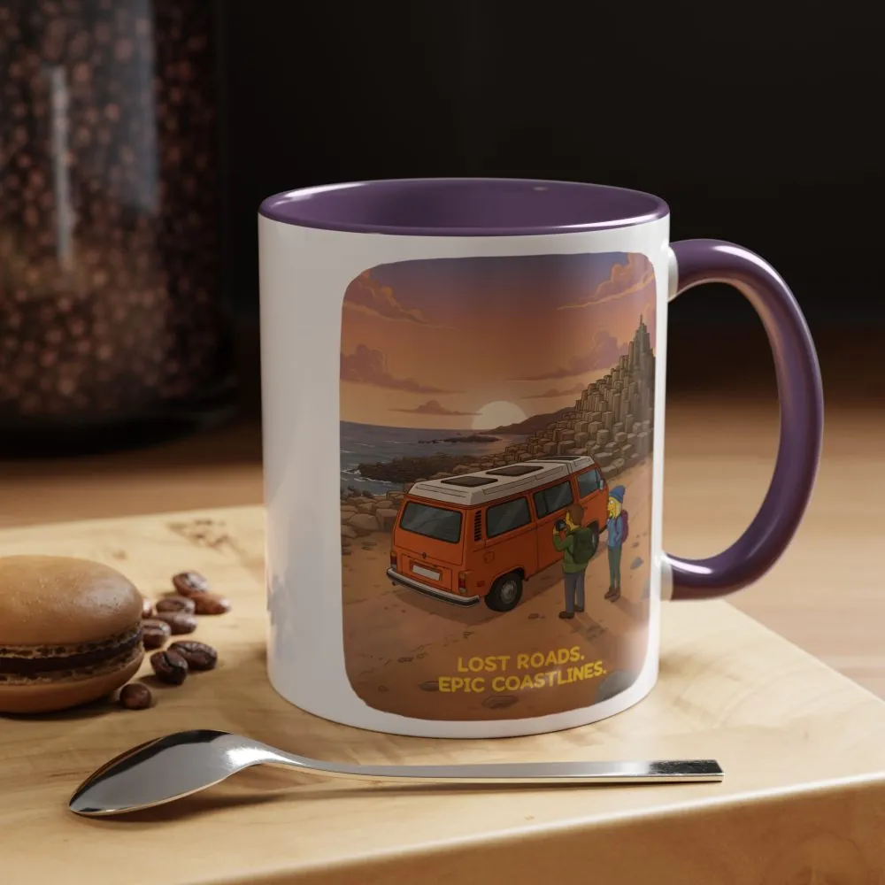 Accent Coffee Mug (11, 15oz) — "Lost Roads Epic Coastlines" Design Sitcom-Line