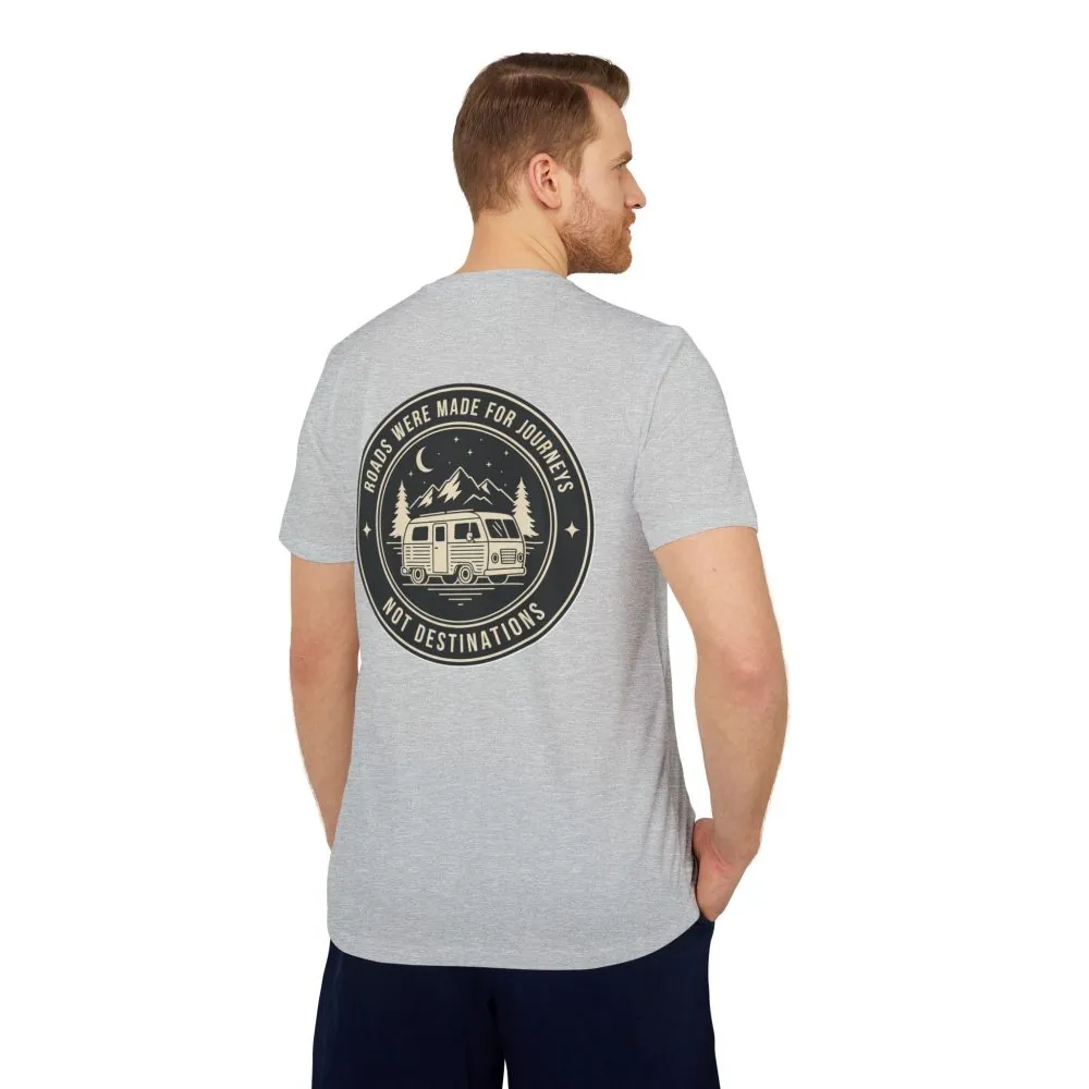 T-Shirt(Adidas) — 'ROAD WHERE MADE FOR JOURNEYS-NOT DESTINATIONS' (Only Back printed) Brand Adidas