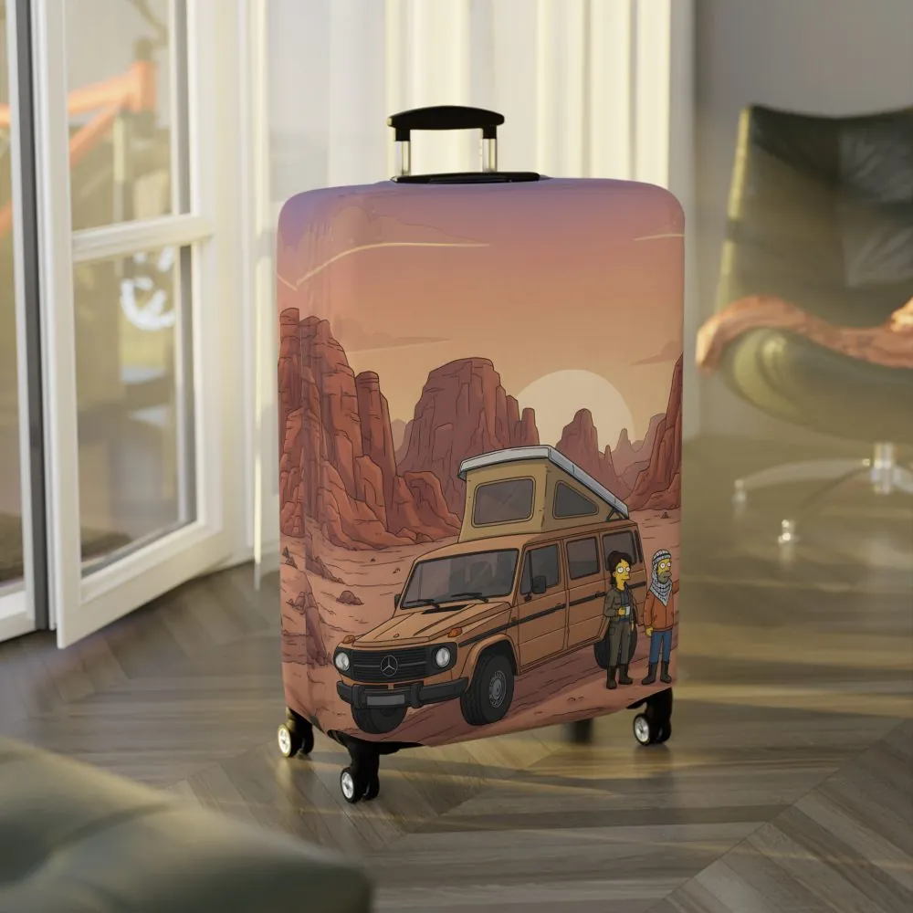 Luggage Cover — Adventure Camper Sketch Travel Suitcase(Design Sitcom-Line)