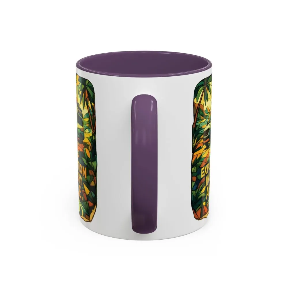Accent Coffee Mug (11, 15oz) — "Exploration In Every Angle" Design Cubic-Line