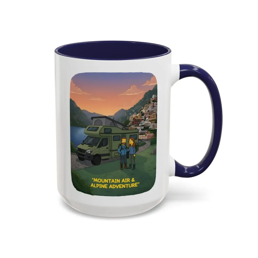 Accent Coffee Mug (11, 15oz) — "Mountain Air And Alpine Adventure"" Design Sitcom-Line