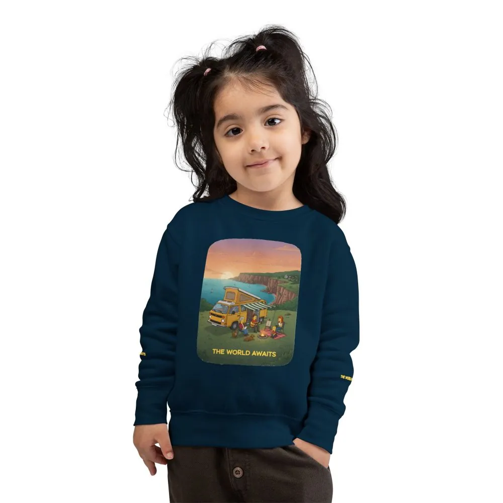 Toddler Sweatshirt - "The World Awaits" (Design Sitcom-Line)